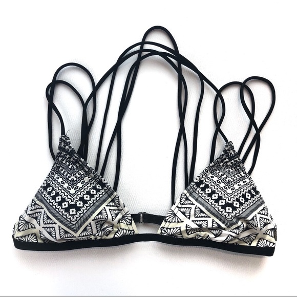 Black and white Strappy bikini top size small - Picture 1 of 2